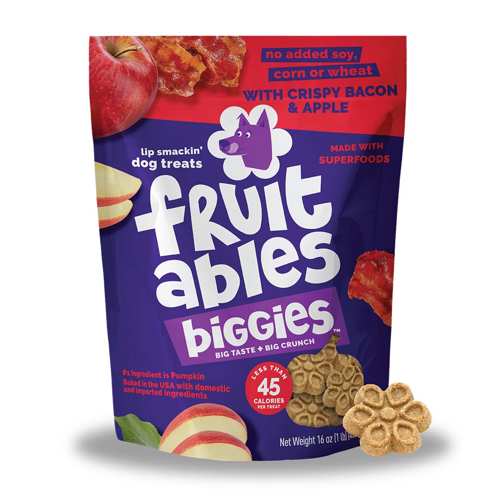 $7 OFF: Fruitables Biggies Crispy Bacon & Apple Dog Treats 16oz