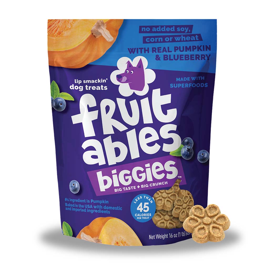 $7 OFF: Fruitables Biggies Pumpkin & Blueberry Dog Treats 16oz