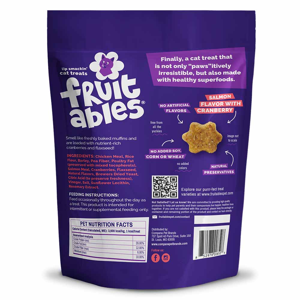 Fruitables Salmon with Cranberry Crunchy Cat Treats 2.5oz