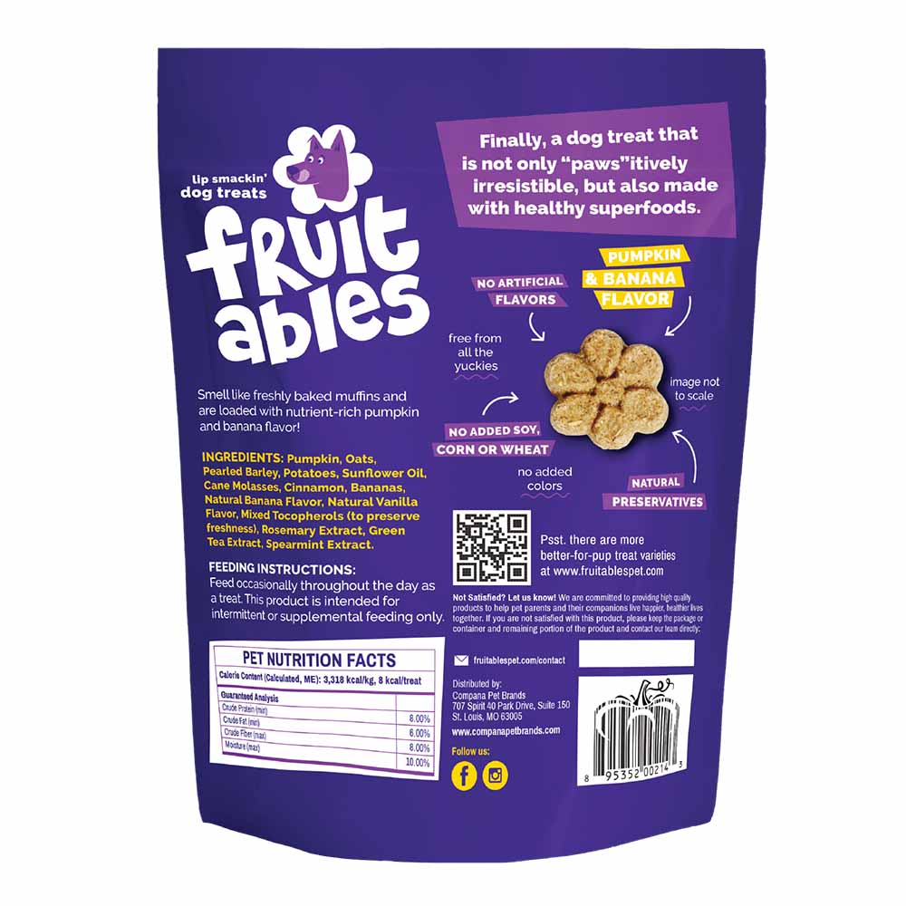 $4 OFF: Fruitables Pumpkin & Banana Dog Treats 7oz