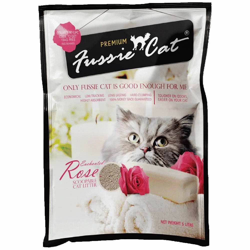 Fussie Cat Enchanted Rose Scoopable Bentonite Cat Litter 10L