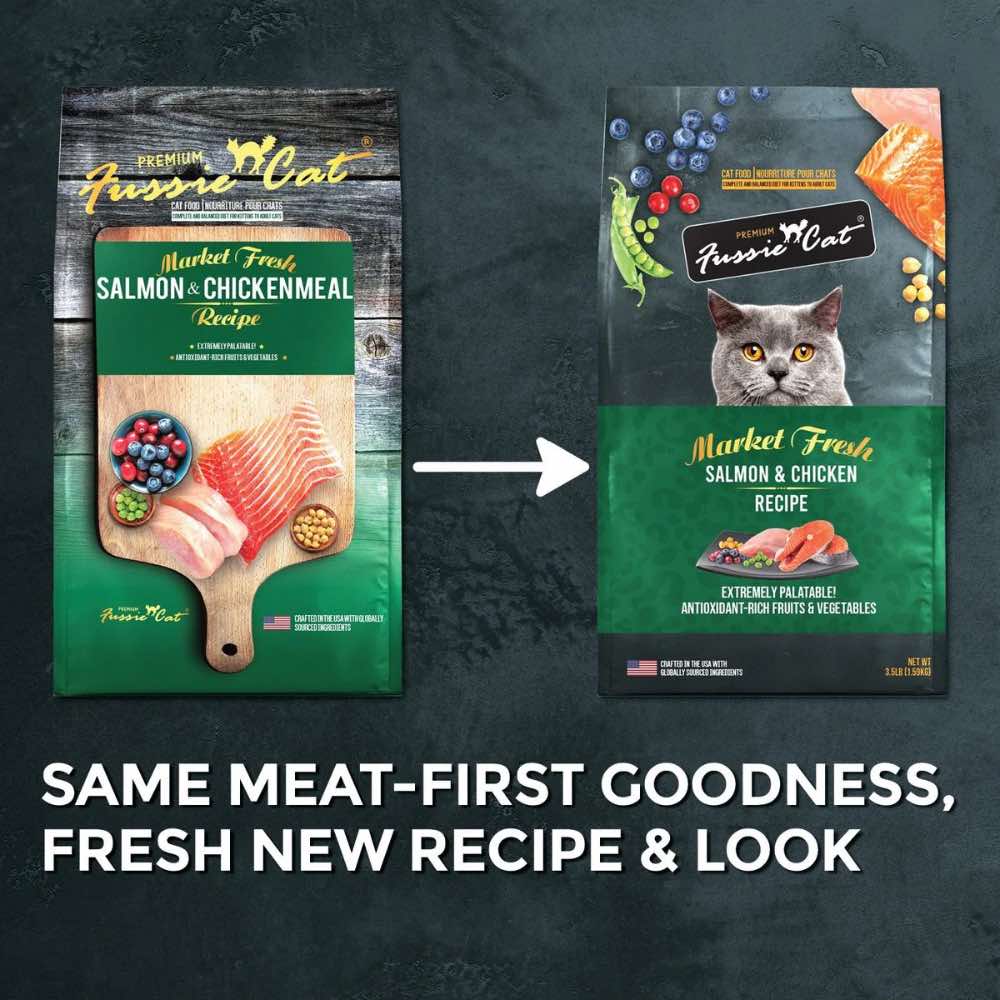 25% OFF: Fussie Cat Market Fresh Salmon & Chicken Recipe Grain-Free Dry Cat Food 10lb