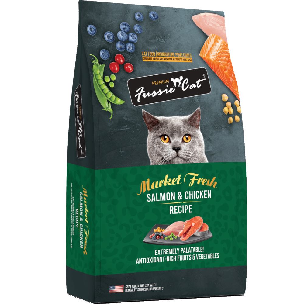 25% OFF: Fussie Cat Market Fresh Salmon & Chicken Recipe Grain-Free Dry Cat Food 10lb
