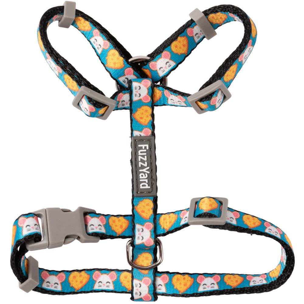 FuzzYard Cat Harness & Leash Walking Set (Cheesy Hearts)