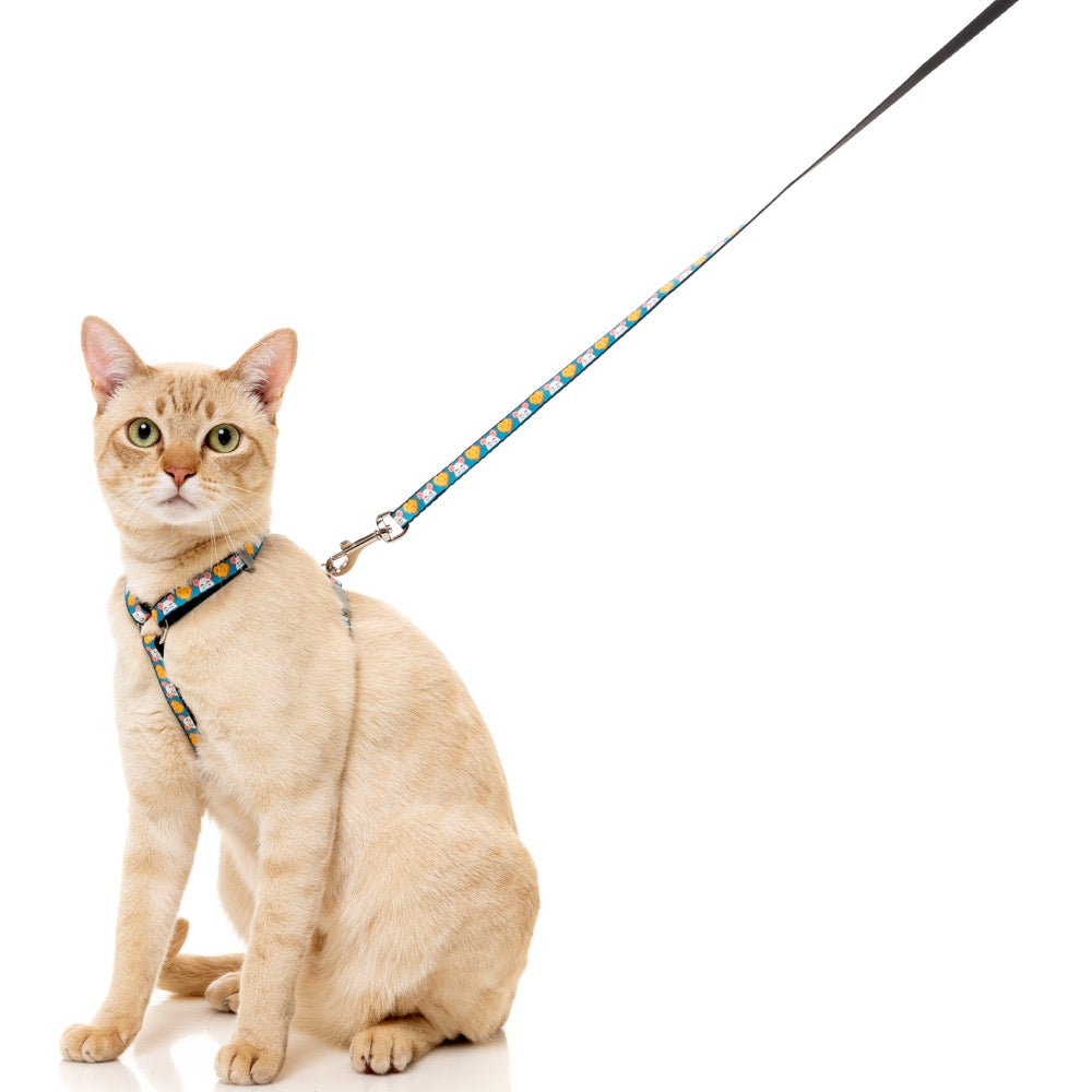 FuzzYard Cat Harness & Leash Walking Set (Cheesy Hearts)