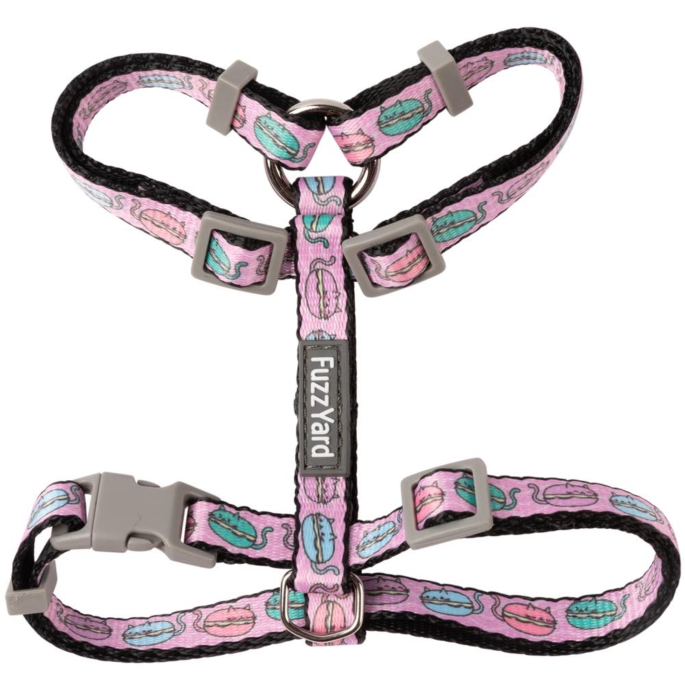 FuzzYard Cat Harness & Leash Walking Set (Meowcarons)