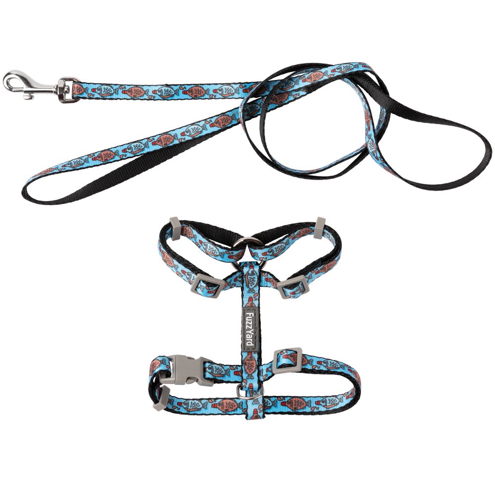 FuzzYard Cat Harness & Leash Walking Set (Soy Sauce Fish)