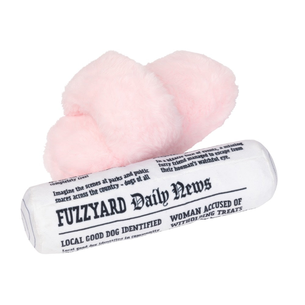 15% OFF: FuzzYard Fetch My Slippers & Paper 2 Pcs Dog Toy