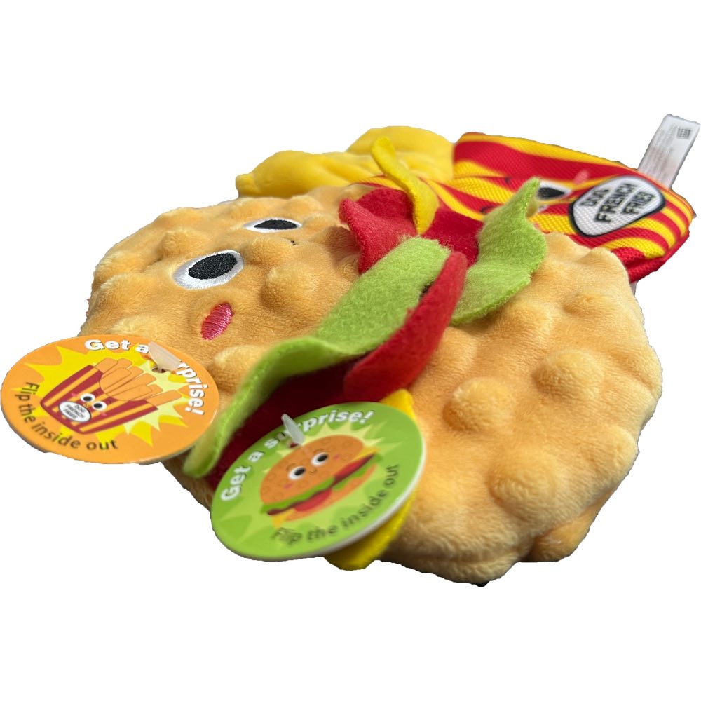 KOHE-VERSARY 10% OFF: GiGwi Foody Friendz Interactive Plush Dog Toy (Hamburger & French Fries)