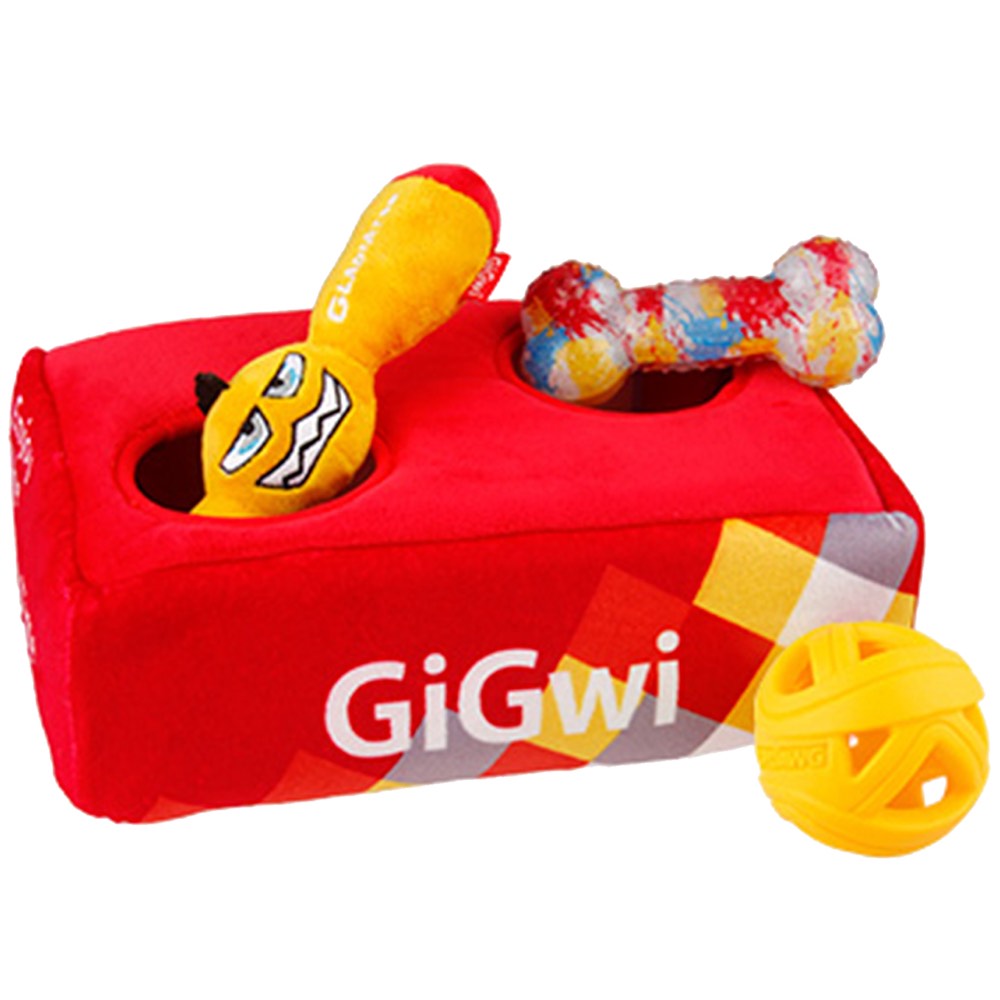 KOHE-VERSARY 10% OFF: GiGwi Hide N' Seek Interactive Plush Dog Toy (G-Box)