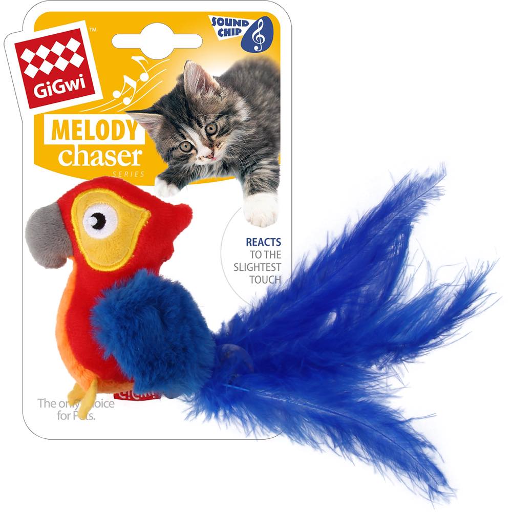 KOHE-VERSARY 10% OFF: GiGwi Melody Chaser Motion Activated Cat Toy (Parrot)