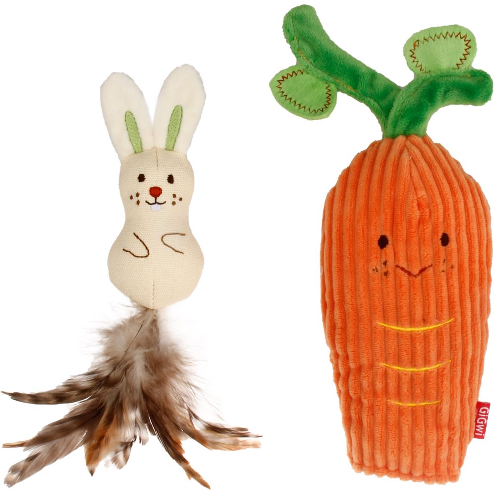 KOHE-VERSARY 10% OFF: GiGwi Meow Than 1 Catnip Plush Cat Toy (Carrot With Rabbit)