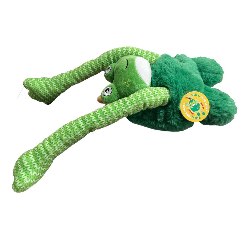 GiGwi Plush Friendz Long Dog Toy (Avocado Frog) | Kohepets