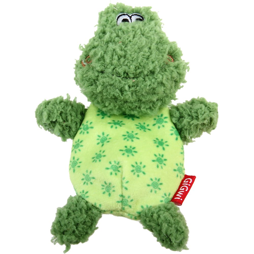 KOHE-VERSARY 10% OFF: GiGwi Plush Friendz Stuffing-Free With Refillable Squeaker Dog Toy (Frog)