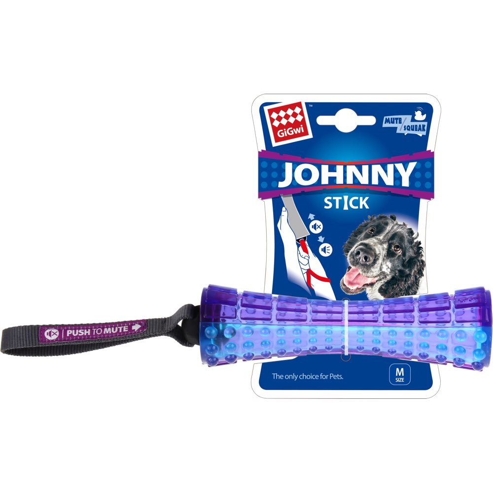 GiGwi Push To Mute Johnny Stick Dog Toy (Purple/Blue) - Kohepets