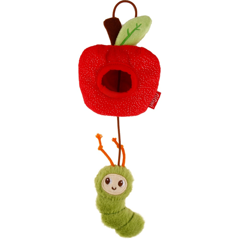 KOHE-VERSARY 10% OFF: GiGwi Rookie Hunter Treat Dispensing Plush Cat Toy (Caterpillar With Apple)