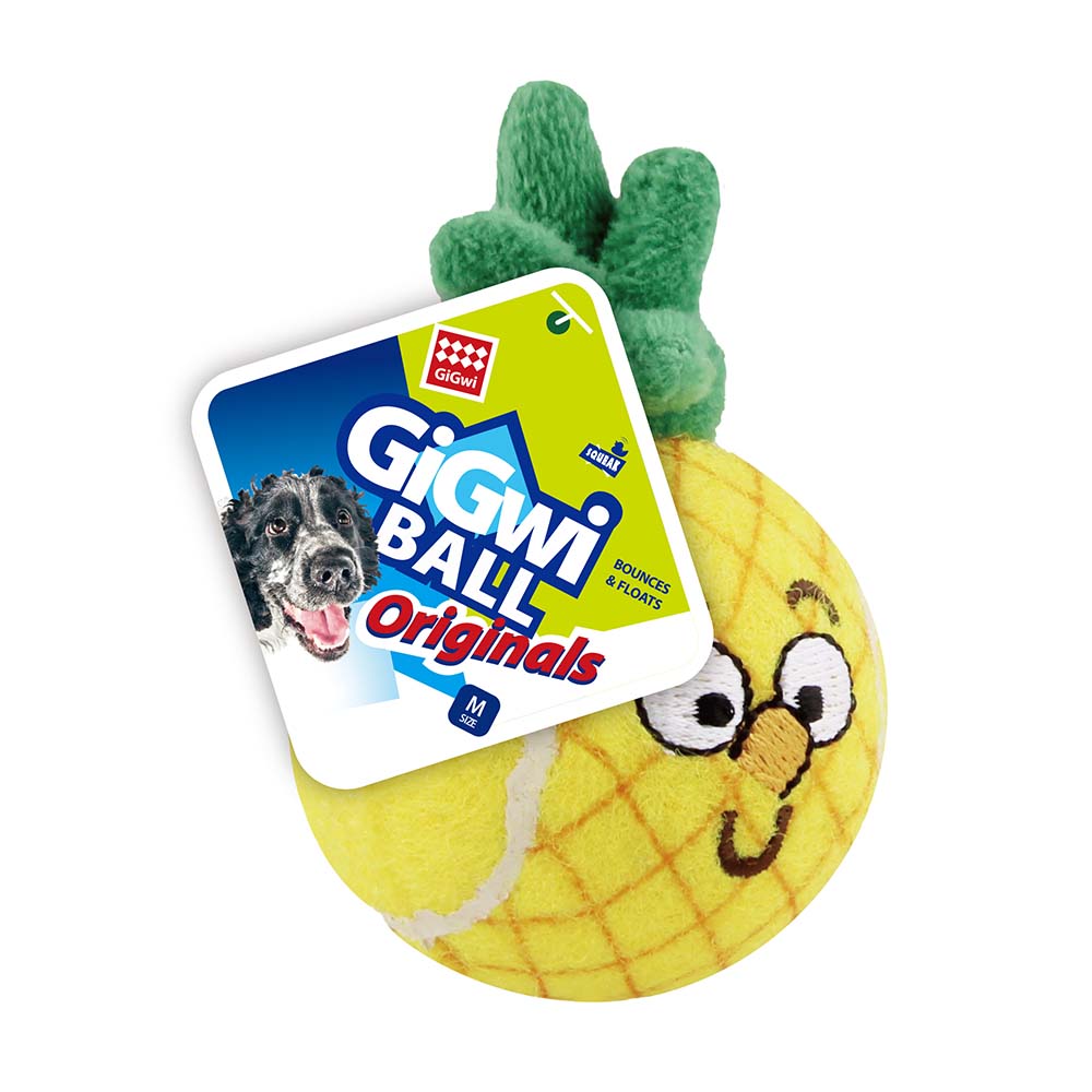 GiGwi Tennis Ball Originals Dog Toy (Pineapple) - Kohepets