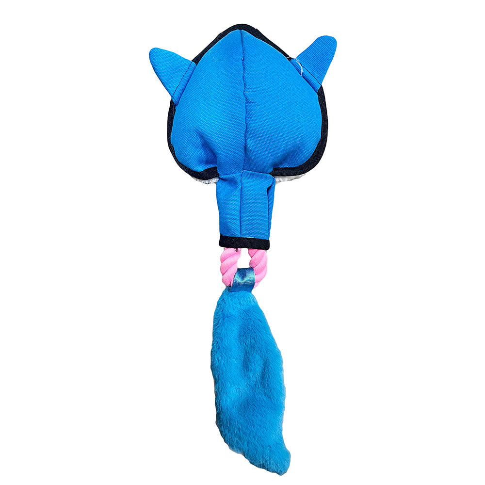 GiGwi Tug Hercules Plush Dog Toy (Blue Raccoon With Rope) - Kohepets