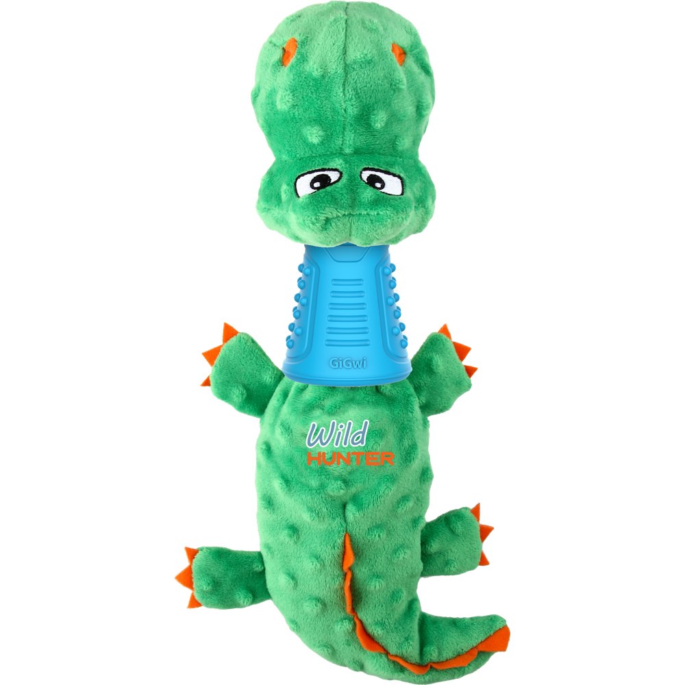 KOHE-VERSARY 10% OFF: GiGwi Wild Hunter Interactive Plush Dog Toy (Crocodile)