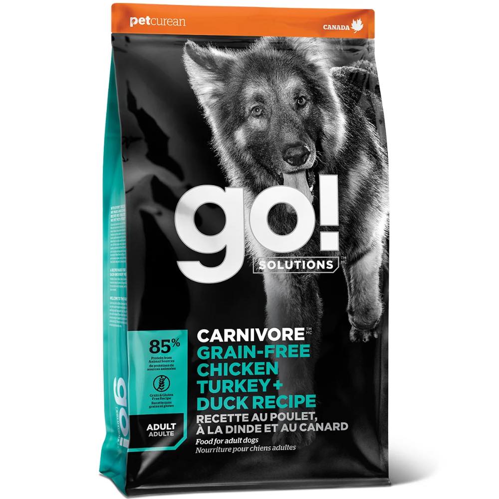 Go! Solutions Carnivore Grain Free Chicken, Turkey + Duck Adult Recipe Dry Dog Food 3.5lb