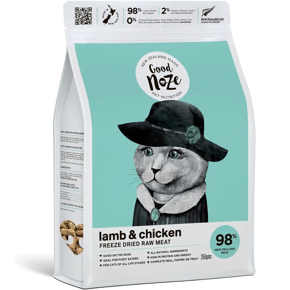Good Noze NZ Lamb & Chicken Freeze-Dried Cat Food 350g