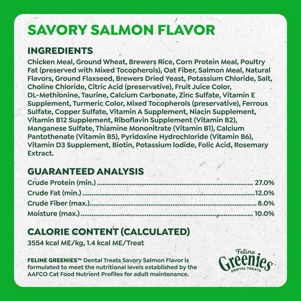 $2 OFF: Greenies Savory Salmon Flavor Dental Cat Treats 2.1oz