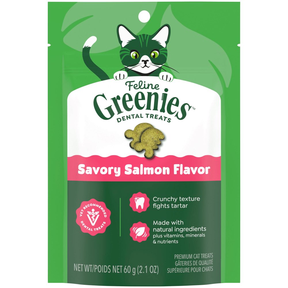 $2 OFF: Greenies Savory Salmon Flavor Dental Cat Treats 2.1oz