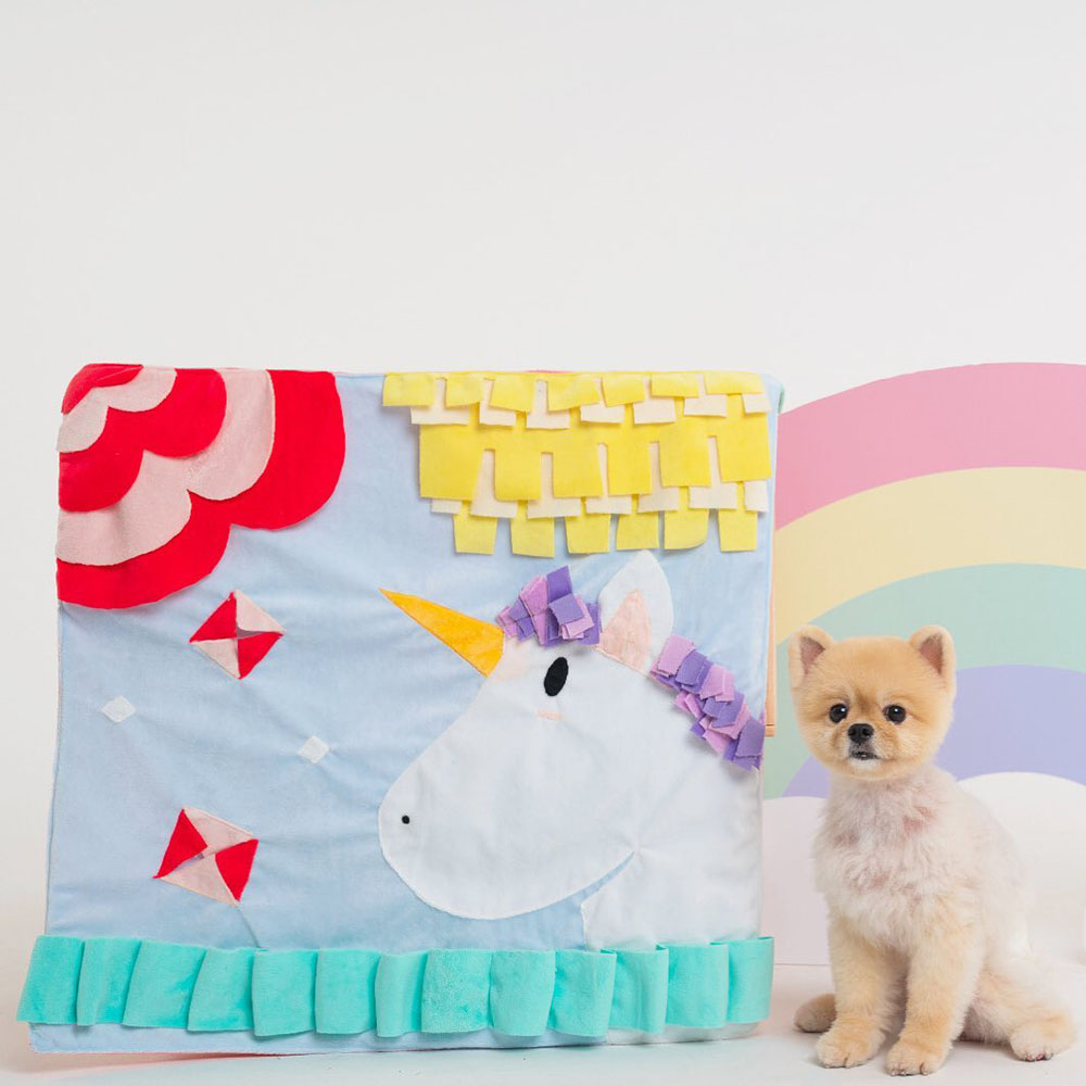 Hey Cuzzies Unicorn PlayQuilt Dreamers Interactive Dog Toy Mat