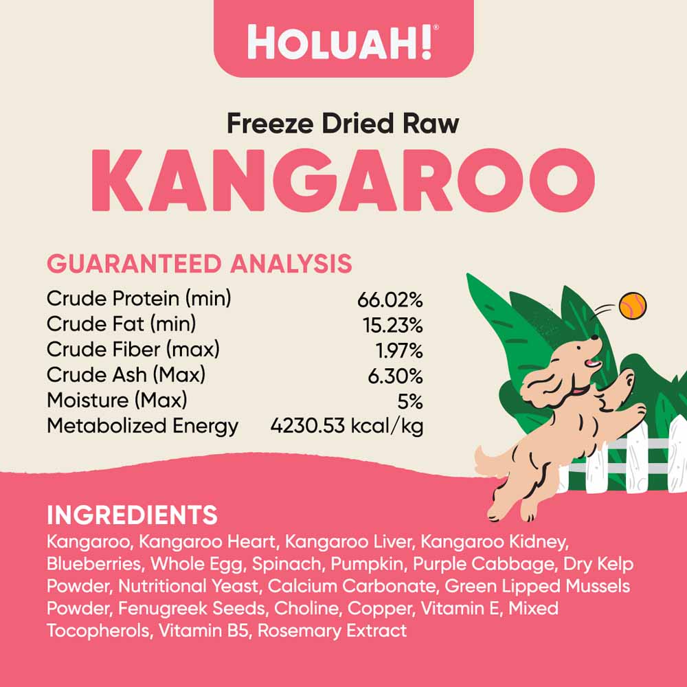 Holuah Kangaroo Freeze-Dried Raw Dog Food 380g