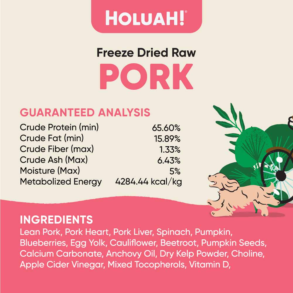 Holuah Pork Freeze-Dried Raw Dog Food 400g