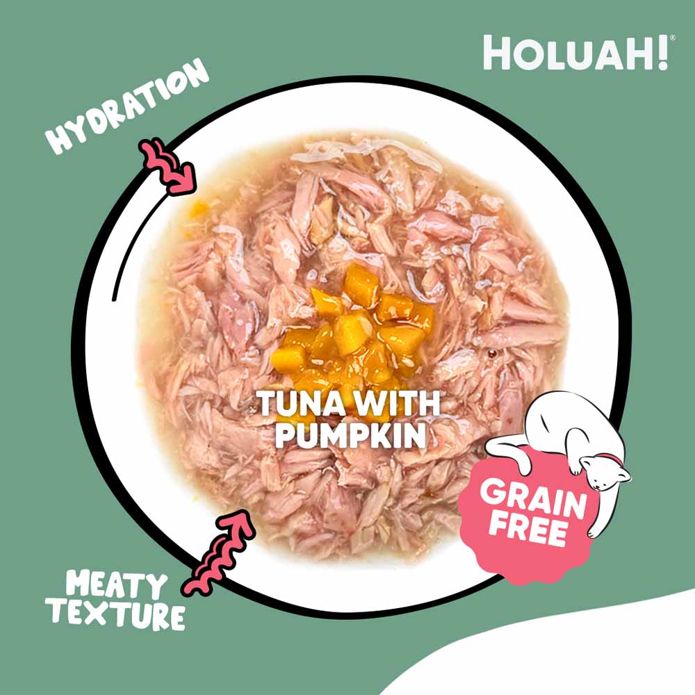 25% OFF: Holuah Tuna with Pumpkin In Gravy Canned Cat Food 80g