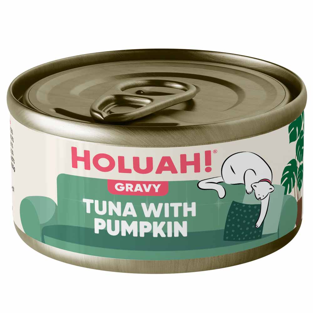 25% OFF: Holuah Tuna with Pumpkin In Gravy Canned Cat Food 80g