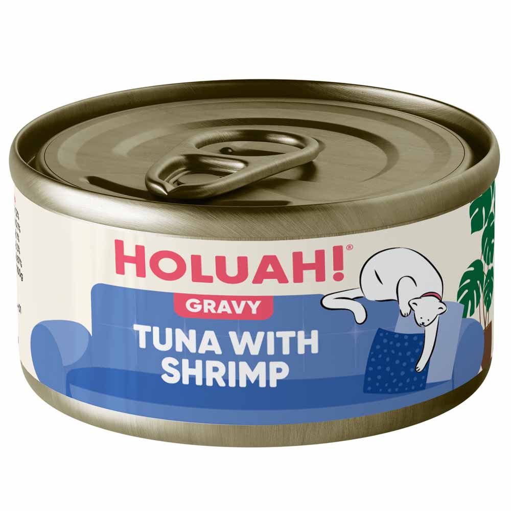 25% OFF: Holuah Tuna with Shrimp In Gravy Canned Cat Food 80g