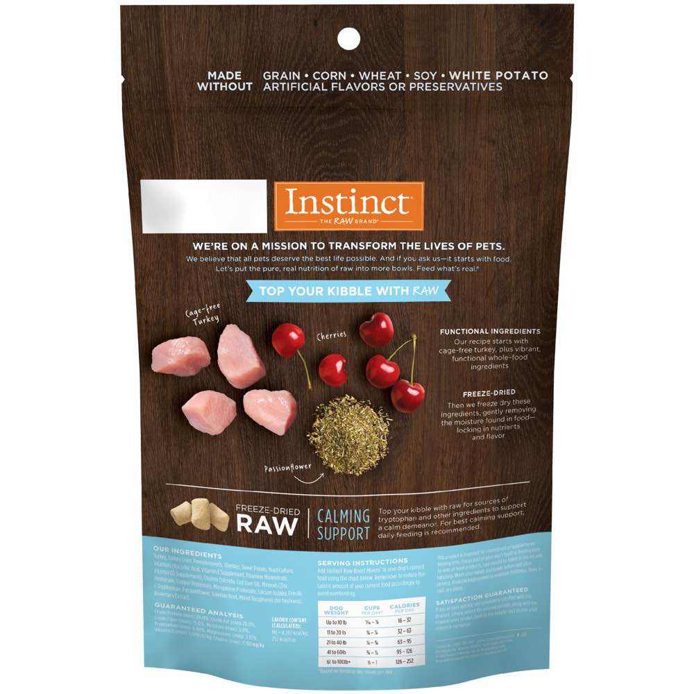 Instinct Raw Boost Mixers Calming Support Turkey Grain-Free Freeze-Dried Raw Dog Food Topper 5.5oz