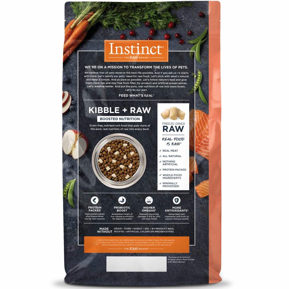 Instinct Raw Boost Salmon GrainFree Dry Dog Food 4lb Kohepets