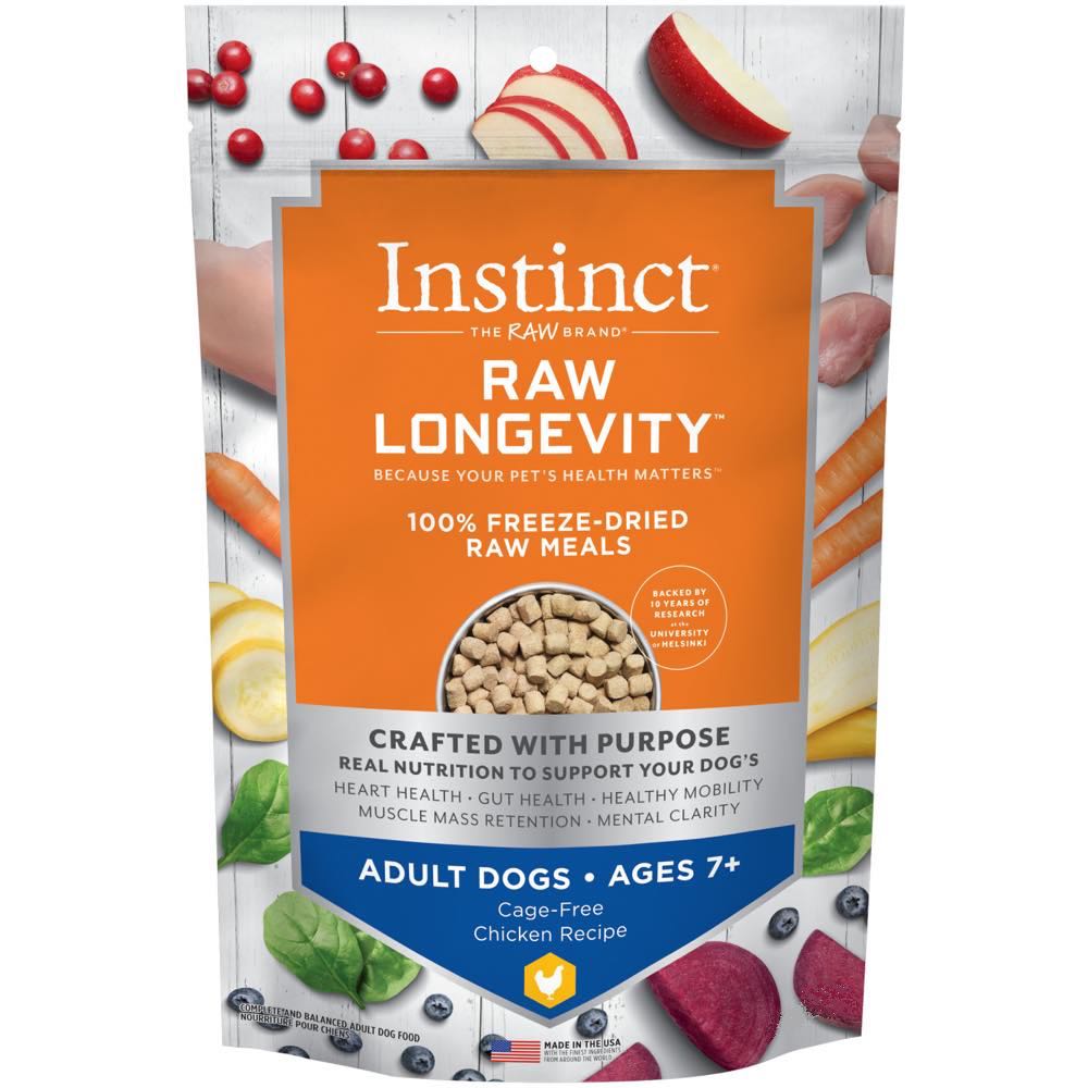 Instinct Raw Longevity 7+ Chicken Grain-Free Adult & Senior Freeze-Dried Raw Dog Food 5oz
