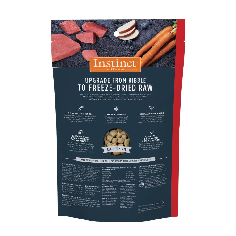 Instinct Raw Meal Real Beef Grain-Free Freeze-Dried Raw Dog Food 269g