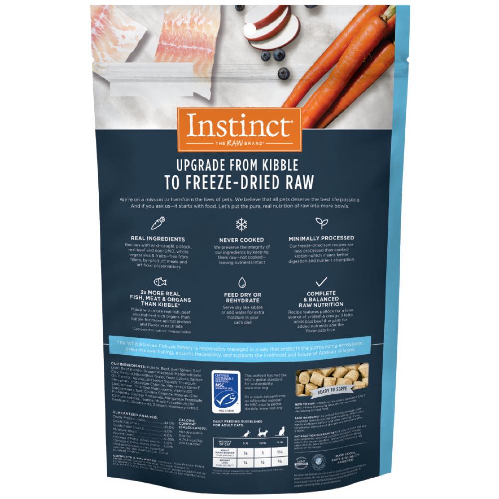 Instinct Raw Meals Alaskan Pollock Grain-Free Adult Freeze-Dried Raw ...