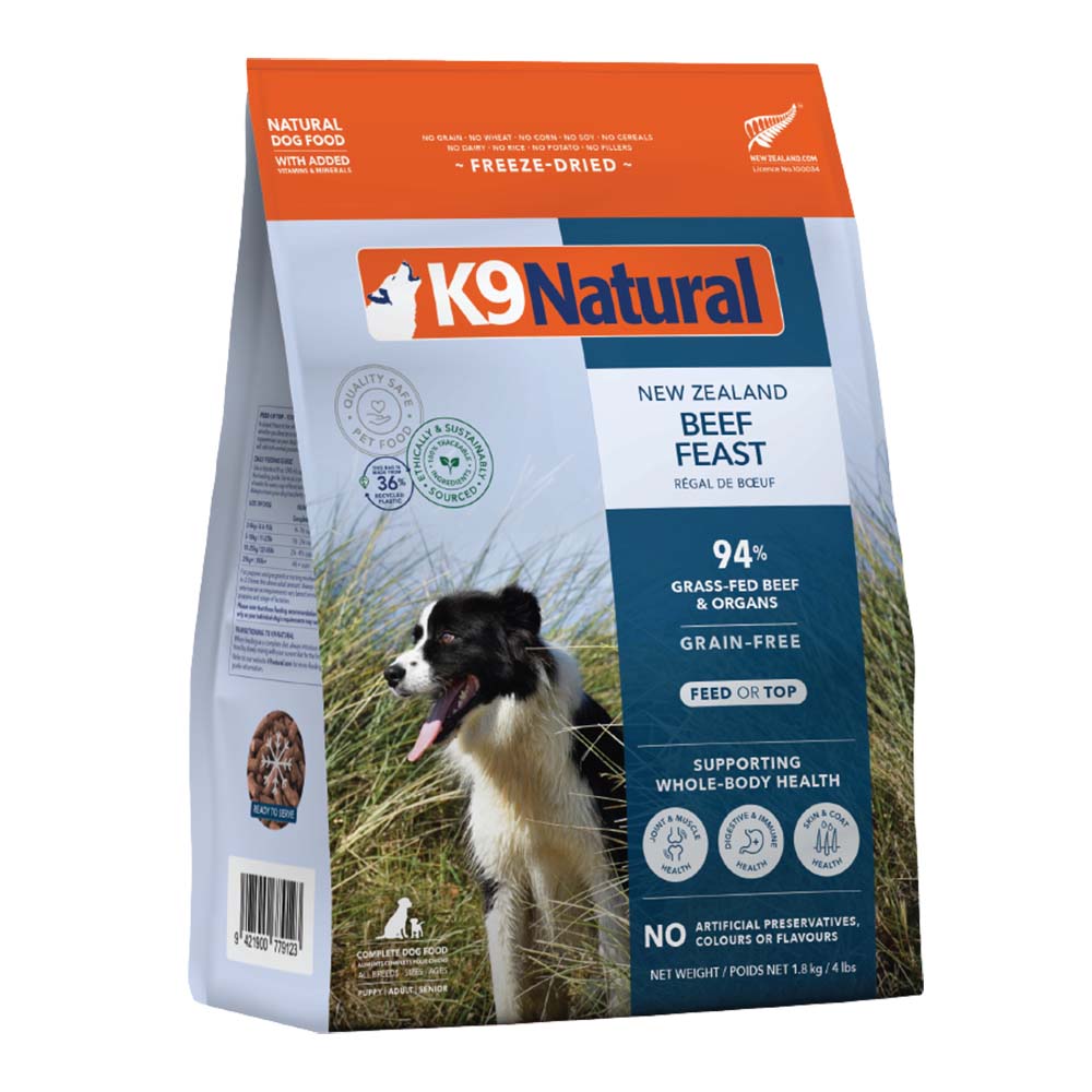 K9 Natural Beef Feast Grain-Free Freeze-Dried Raw Dog Food - Kohepets
