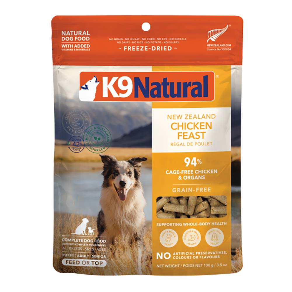 K9 Natural Chicken Feast Grain-Free Freeze-Dried Raw Dog Food Topper 100g