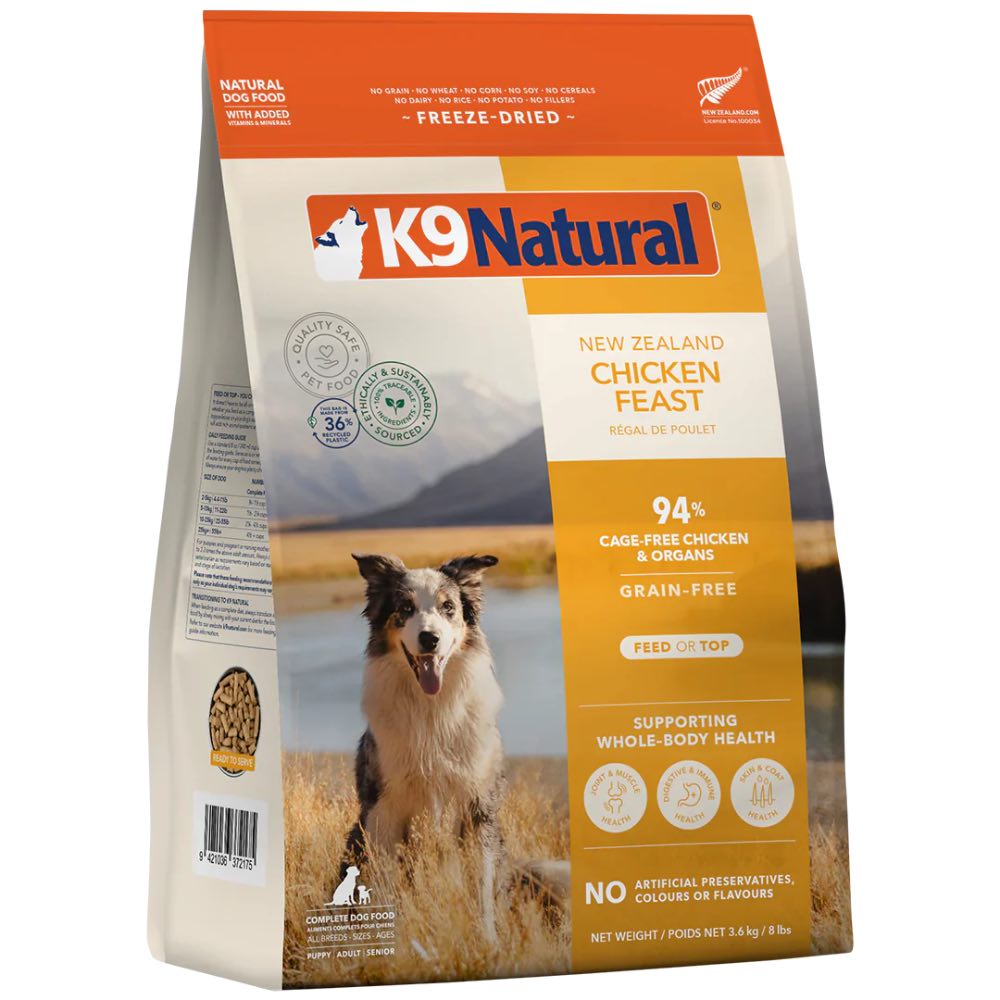 20% OFF: K9 Natural Chicken Feast Grain-Free Freeze-Dried Raw Dog Food - Kohepets