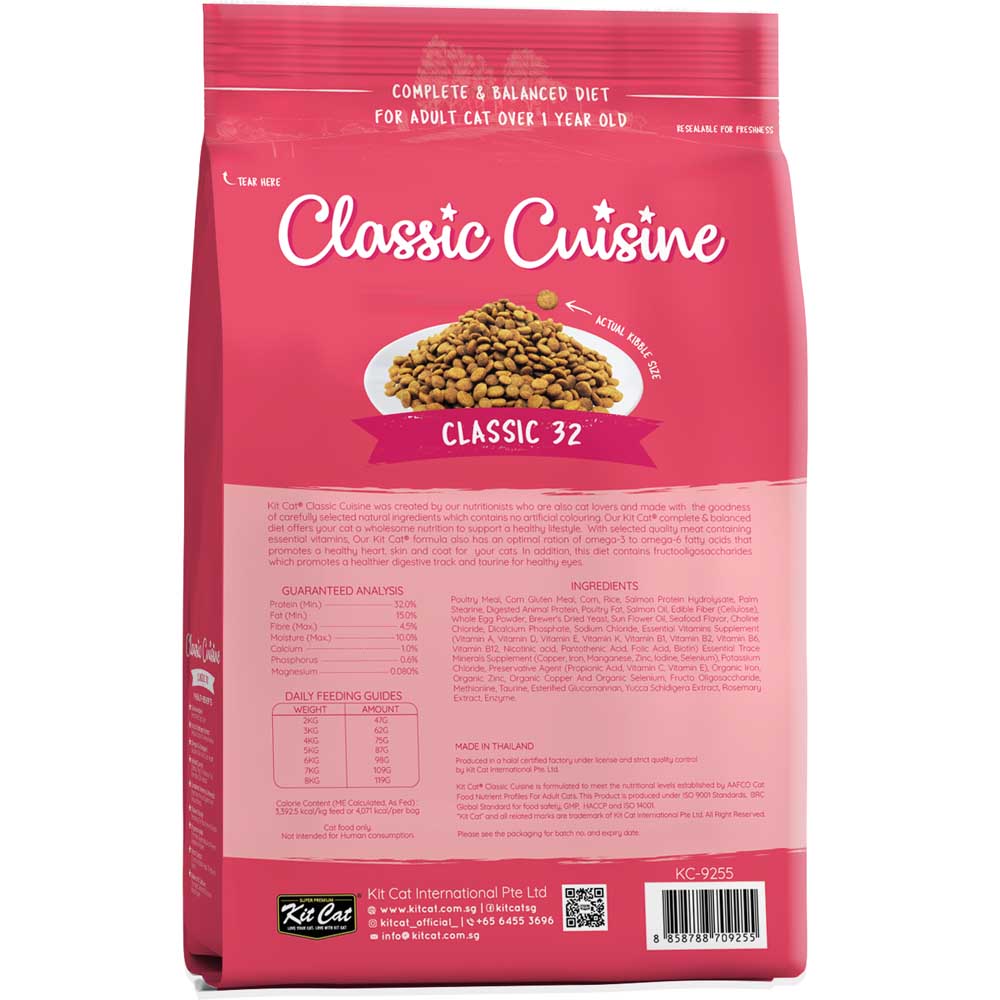 FREE TREAT w 5kg: Kit Cat Classic 32 Dry Cat Food