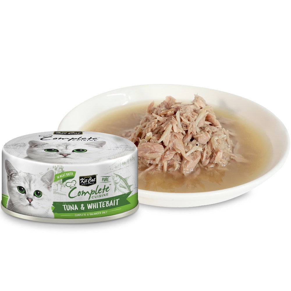 Kit Cat Complete Cuisine Pure Tuna & Whitebait Grain-Free Canned Cat Food 70g
