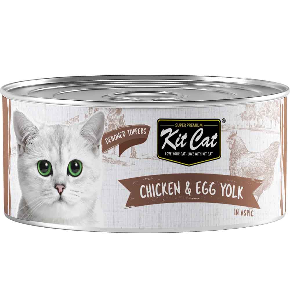 Kit Cat Deboned Chicken & Egg Yolk Toppers Grain-Free Canned Cat Food 80g