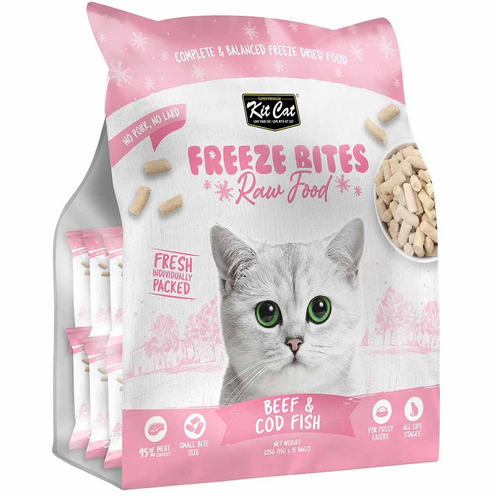 Kit Cat Freeze Bites Raw Cat Food 225g