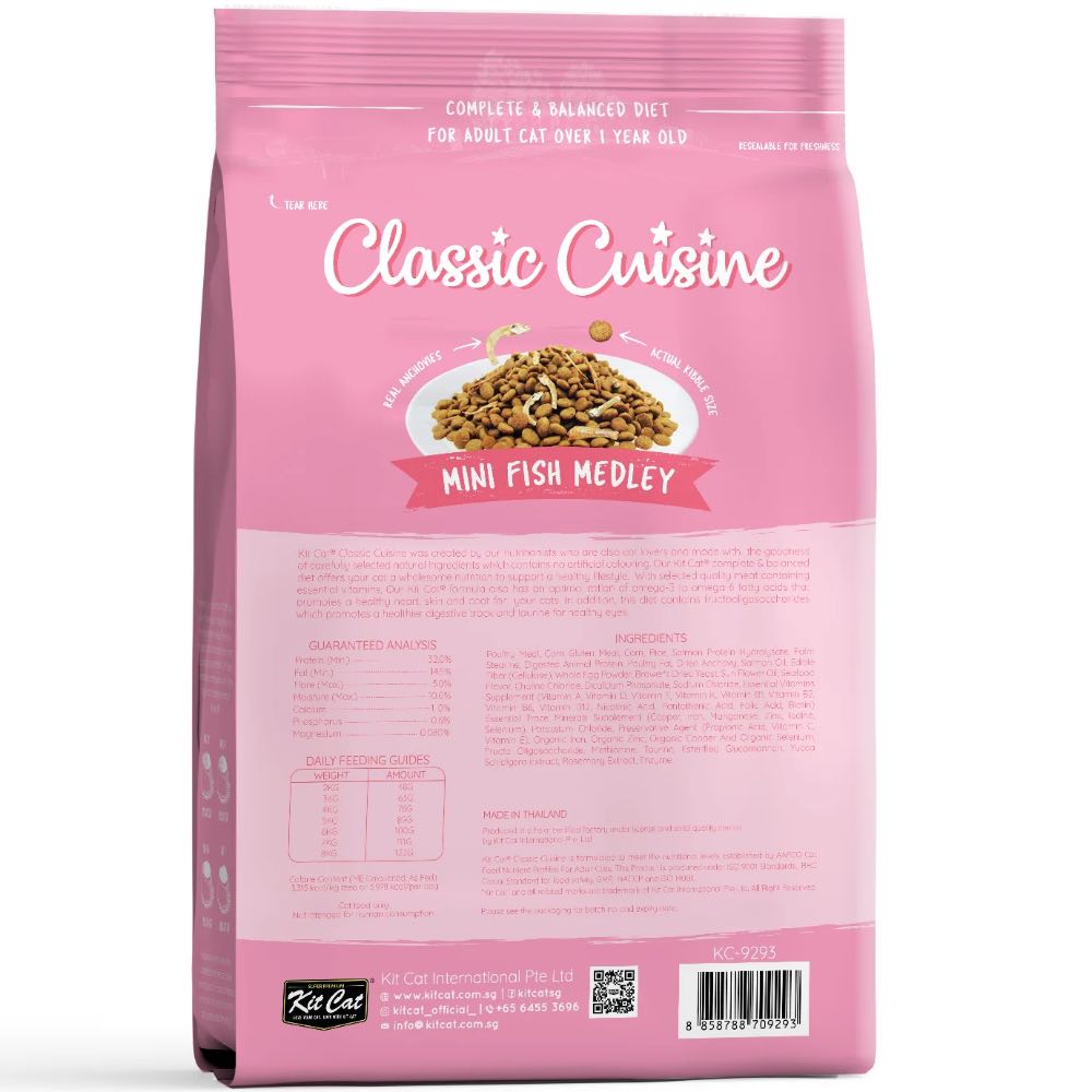 FREE TREAT w 5kg: Kit Cat Mini Fish Medley Cuisine Dry Cat Food
