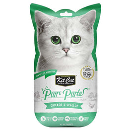 4 FOR $14: Kit Cat Purr Puree Chicken & Scallop Cat Treats 60g