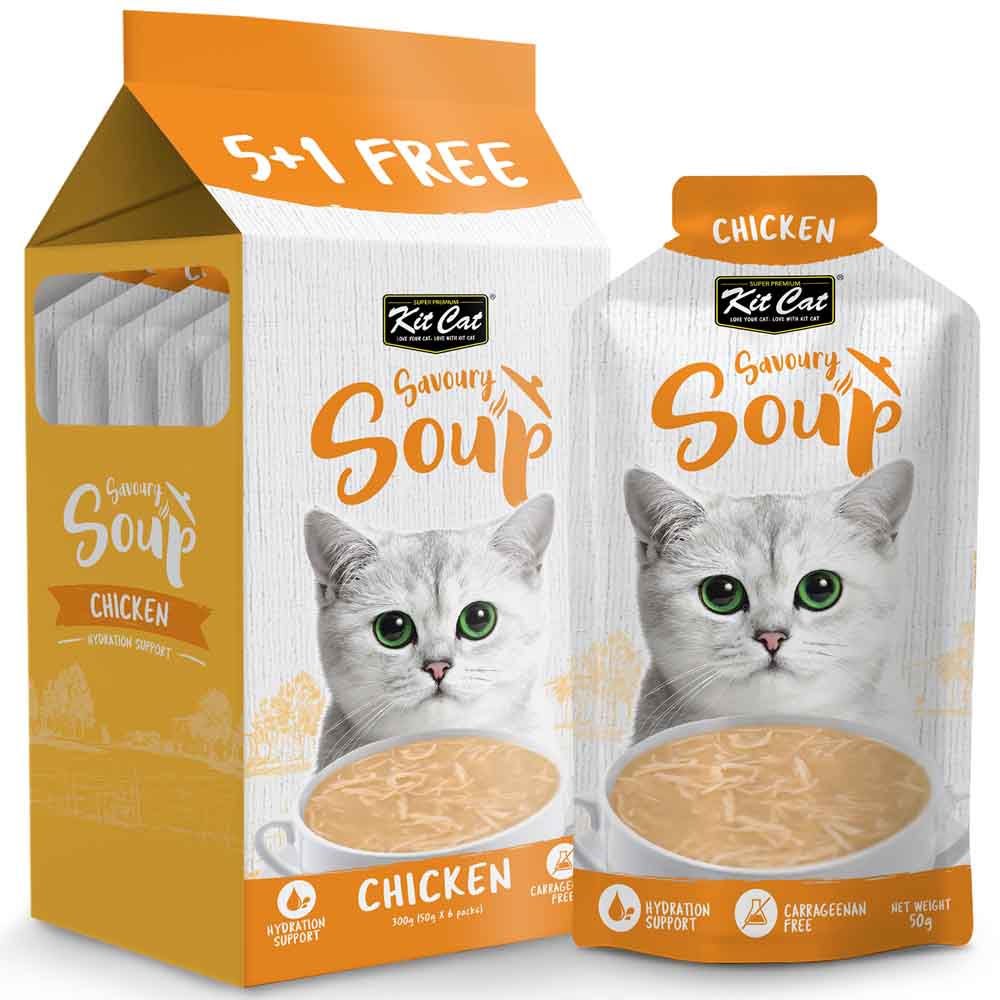 Kit Cat Savoury Soup Chicken Wet Pouch Cat Food (50g x 6)