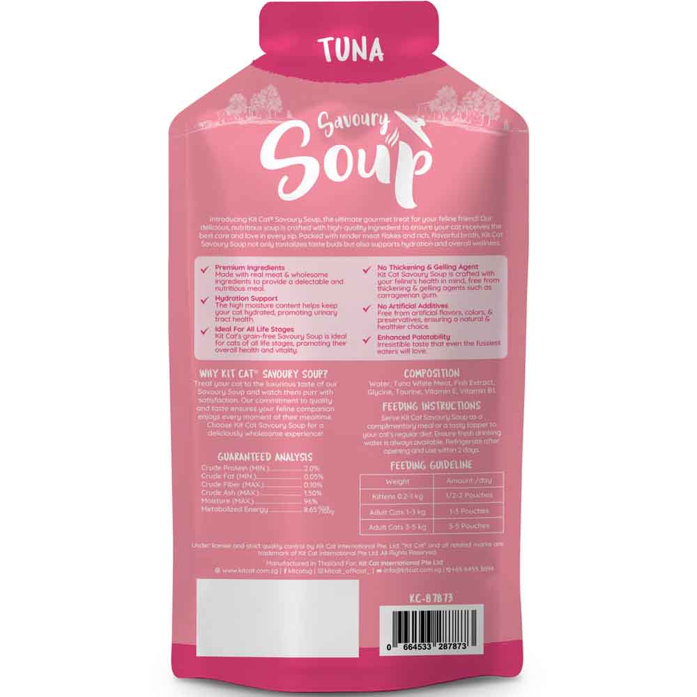 Kit Cat Savoury Soup Tuna Wet Pouch Cat Food (50g x 6)