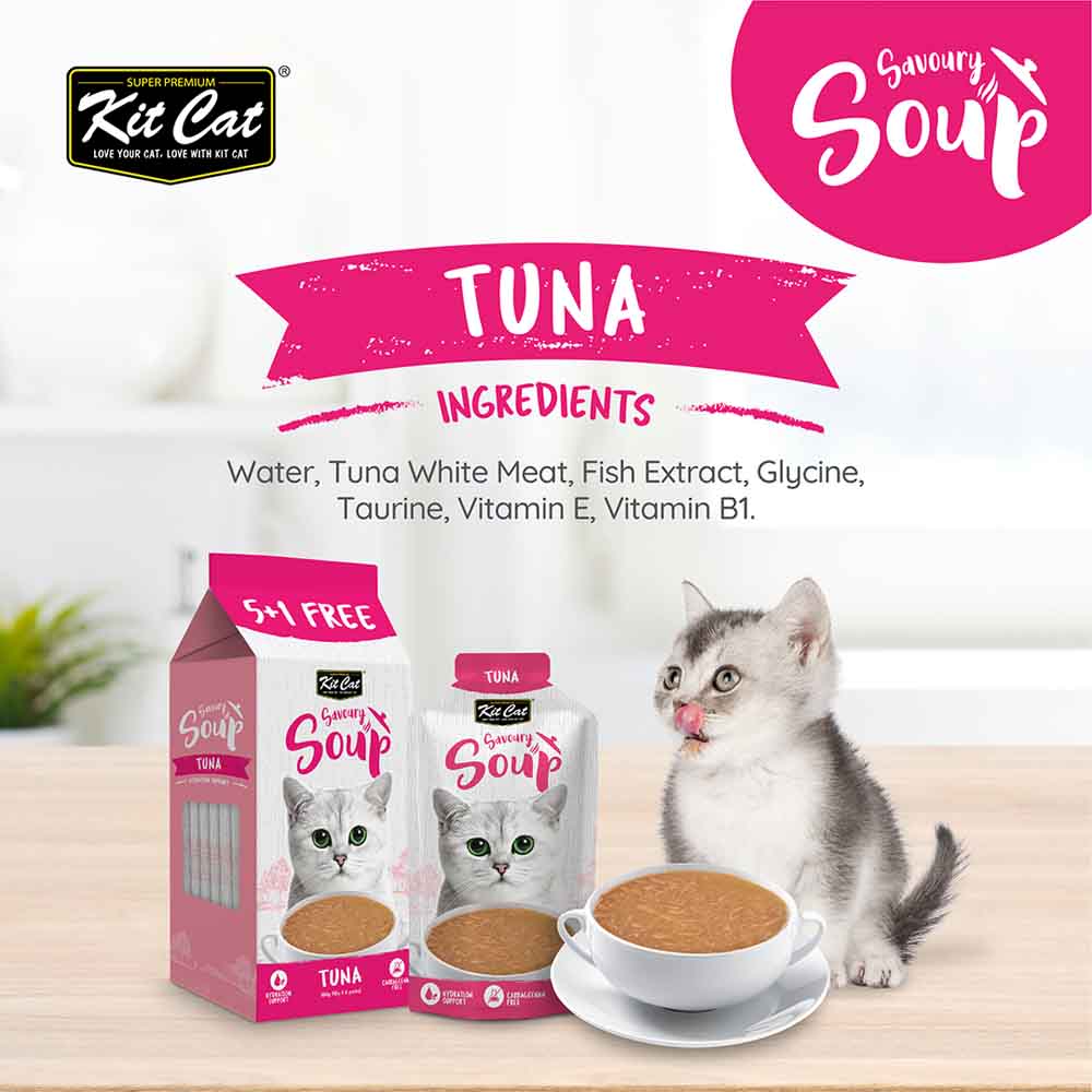 Kit Cat Savoury Soup Tuna Wet Pouch Cat Food (50g x 6)